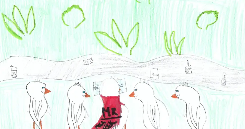 Otroška ilustracija: Mega raček